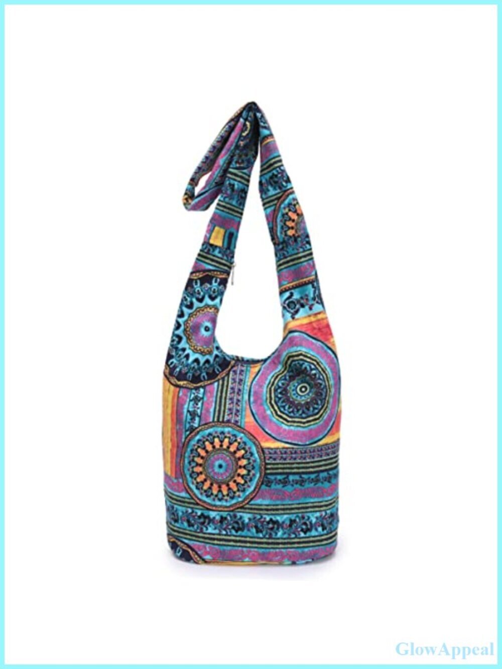 Canvas Hippie Crossbody Bag Bohemian Animal Print Hobo Purse